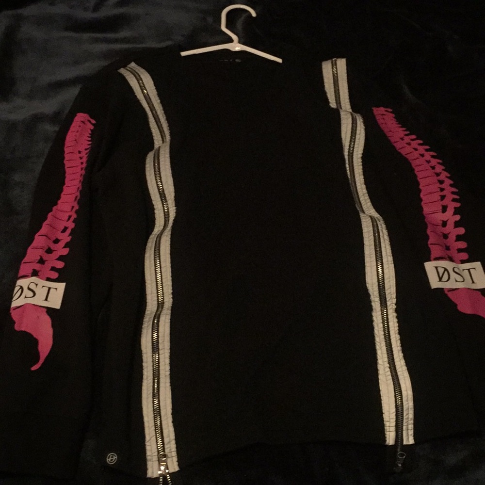 Black pullover with graphics